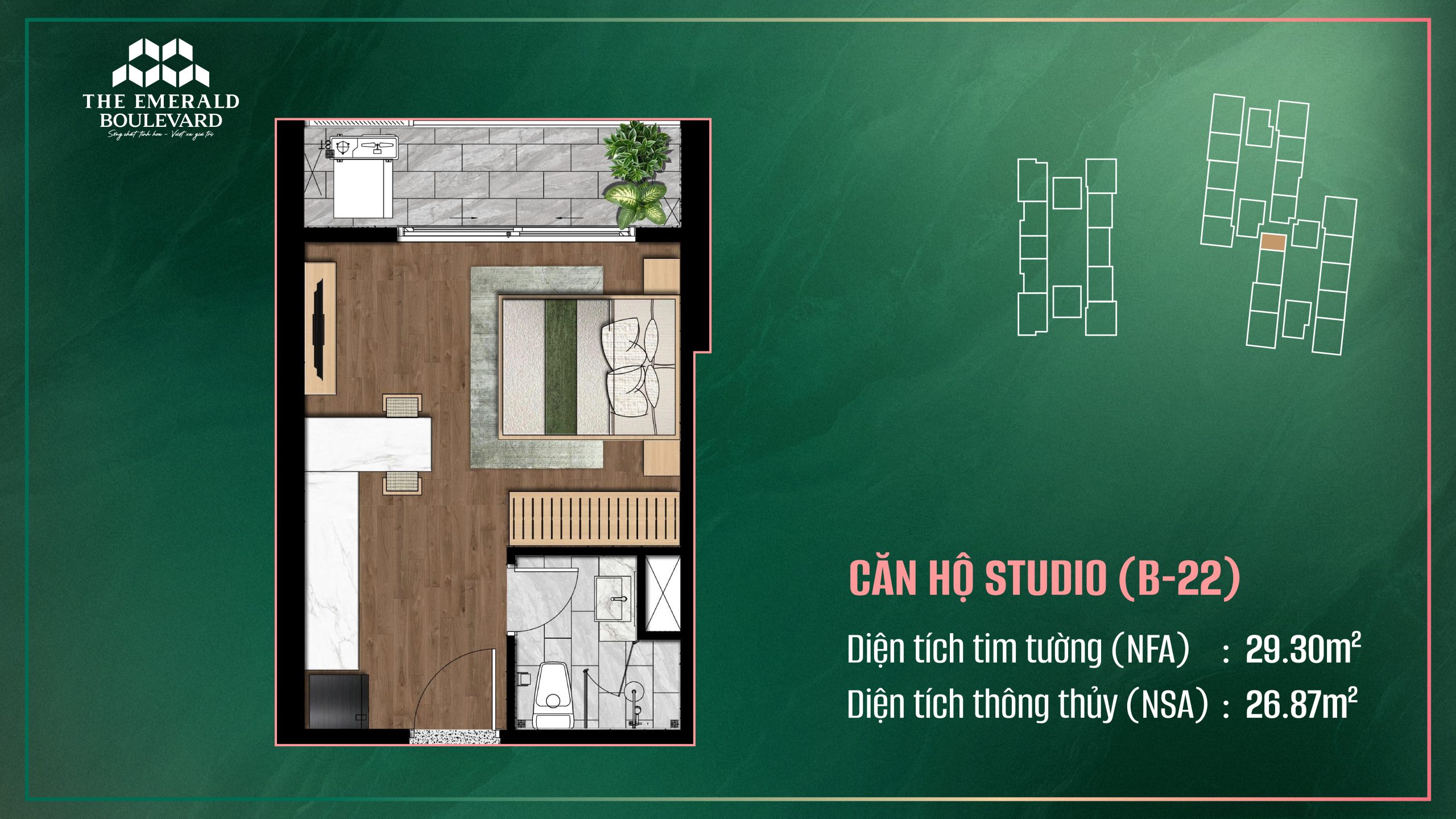 Mặt bằng căn Studio